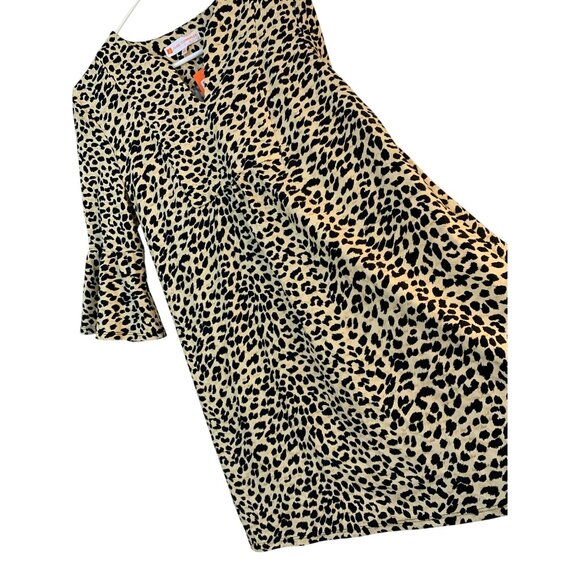 NWT Jude Connally Size Small  Kerry Cheetah Camel Dress Bell Sleeves Womens - Picture 6 of 6